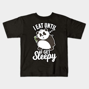 Lazy Panda Sleeping Eating Kids T-Shirt